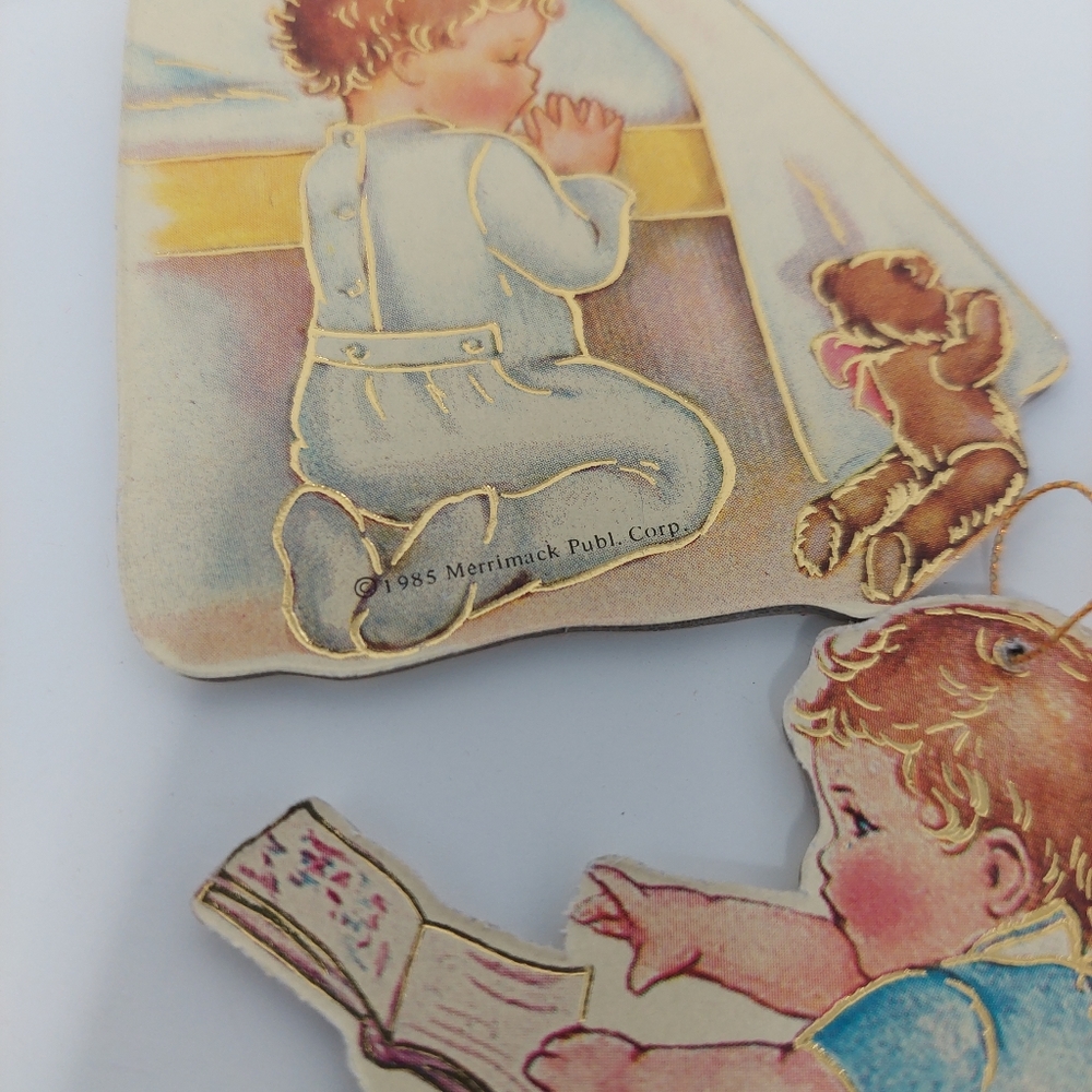 Merrimack Die Cast Cardboard Ornaments Lot Of 24 Vintage 1979 1985 1986 Angels - Picture 7 of 9
